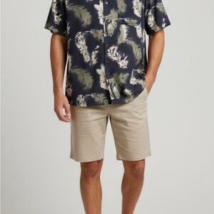 Brandini Mens 100% Silk  Hawaiian Button Down Shirt Size XXL vacation tropical